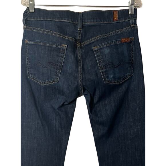 7 For All Mankind Jeans Mens Size 30" Blue Dark Wash Straight Leg Button Fly - Picture 5 of 13